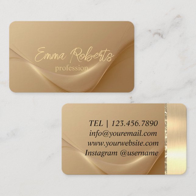 Carte De Visite Premium Golden Lines Luxe (Devant / Derrière)