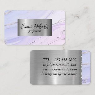 Carte De Visite Premium Golden Luxury Alcoa Encre Purple Argent