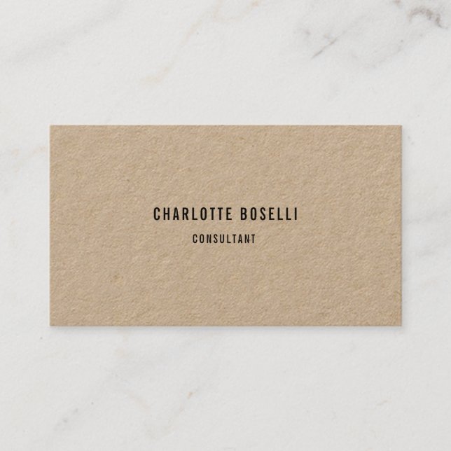 Carte De Visite Premium Kraft Élégant Classique Professionnel Simp (Devant)