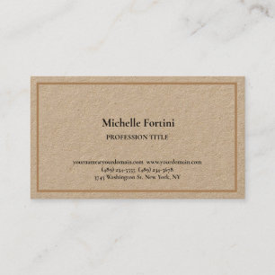 Carte De Visite Premium Kraft Elegant Plain Simple Minimaliste