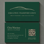 Carte De Visite Premium Limo Service Modern<br><div class="desc">Elevate your limo or chauffeur service with this modern green and gold business card, combining classic luxury with a fresh, distinguished look. Deep green tones suggest trust and exclusivity, while gold accents convey refinement and premium quality. Perfect for professional drivers, luxury transport companies, or executive car services that want to...</div>