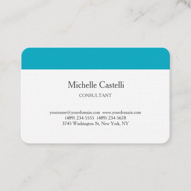 Carte De Visite Premium Linen Professionnel Unique Classique Simpl (Devant)