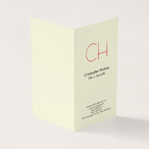 Carte De Visite Premium Linge Rouge tendance Monogramme moderne