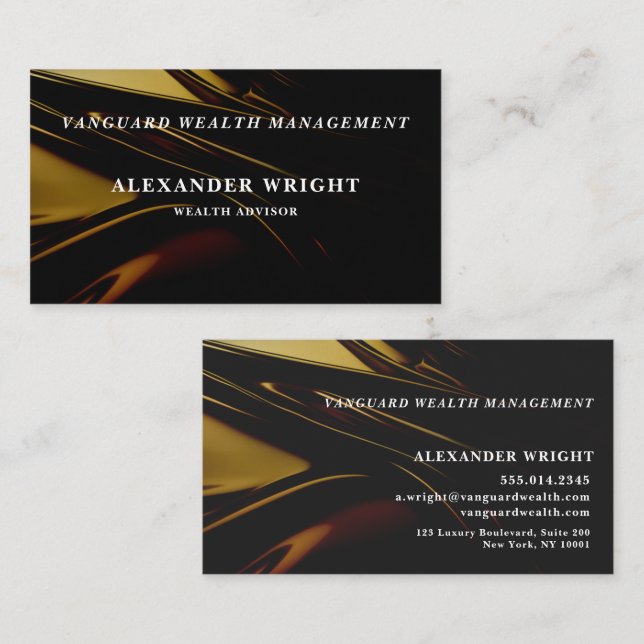 Carte De Visite Premium Luxurious Black Gold (Devant / Derrière)
