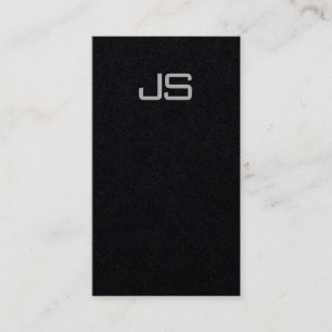 Carte De Visite Premium Noir moderne Excellent Monogramme vertical