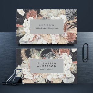 Carte De Visite Premium noir Pampas Grass Floral Ultimate Grey