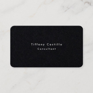 Carte De Visite Premium Noir Simple Plat Élégant Moderne