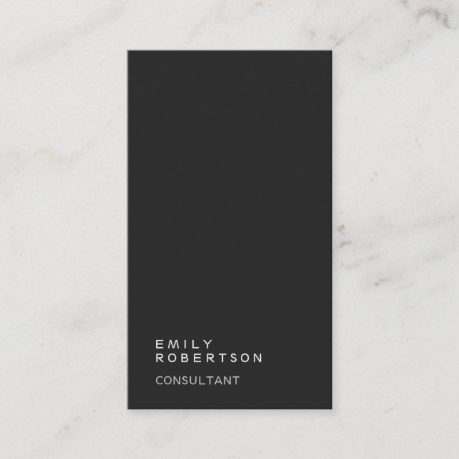 Carte De Visite Premium Noir Simple Tendance Simple Moderne Minima (Devant)