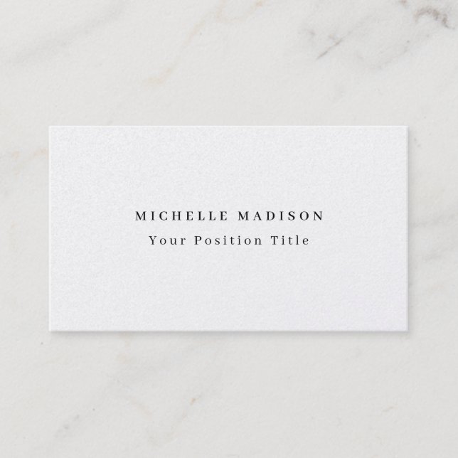Carte De Visite Premium Pearl Trendy Minimalist Professional Plain (Devant)