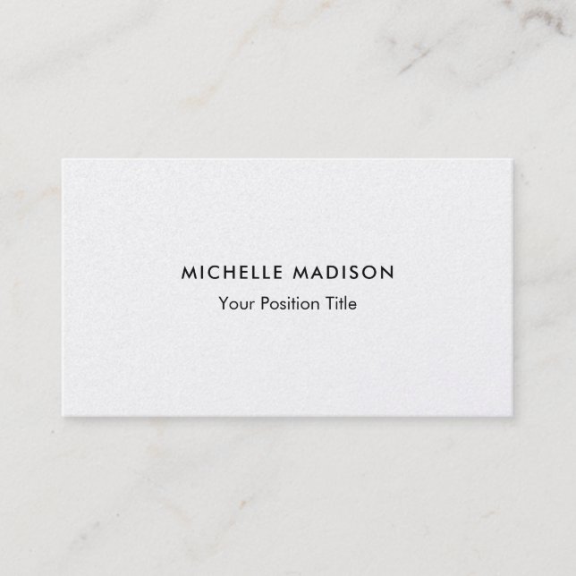 Carte De Visite Premium Pearl Trendy Minimalist Professional Plain (Devant)