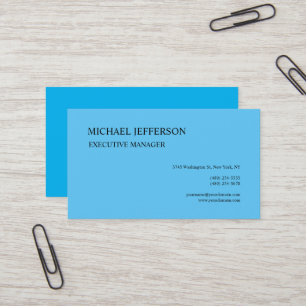 Carte De Visite Premium Silk Moderne Élégant Bleu Simple