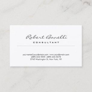 Carte De Visite Premium Silk Plain Moderne Minimaliste Consultant