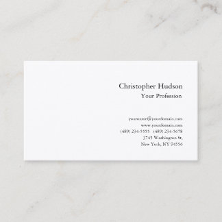 Carte De Visite Premium Silk Professional Black White Simple Plain
