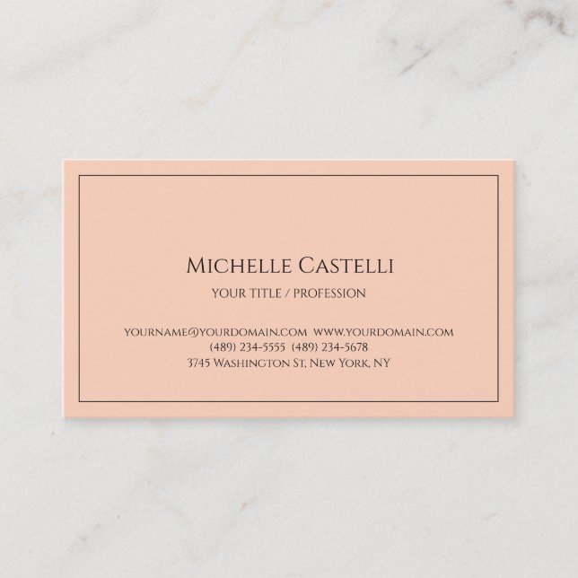 Carte De Visite Premium Silk Professional Unique Classique Simple (Devant)
