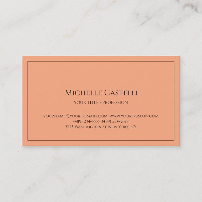 Carte De Visite Premium Silk Professional Unique Classique Simple (Devant)