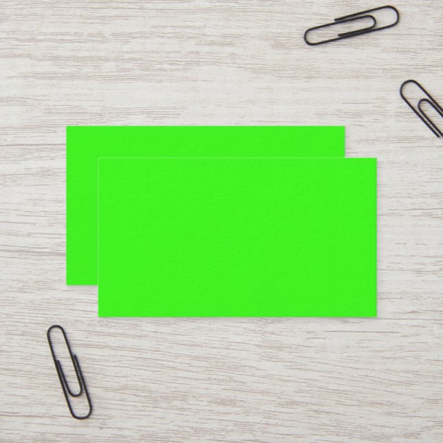 Carte de visite premium vert néon (Devant/Arrière en situation)