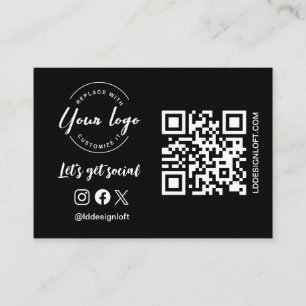 Carte De Visite Prenons le logo social Social Media website QR cod