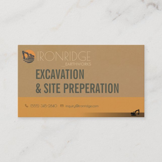 Carte De Visite Préparation de chantier de terrassement (Devant)