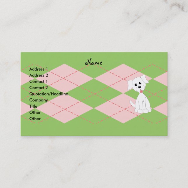 Carte De Visite Preppy Puppy (Devant)