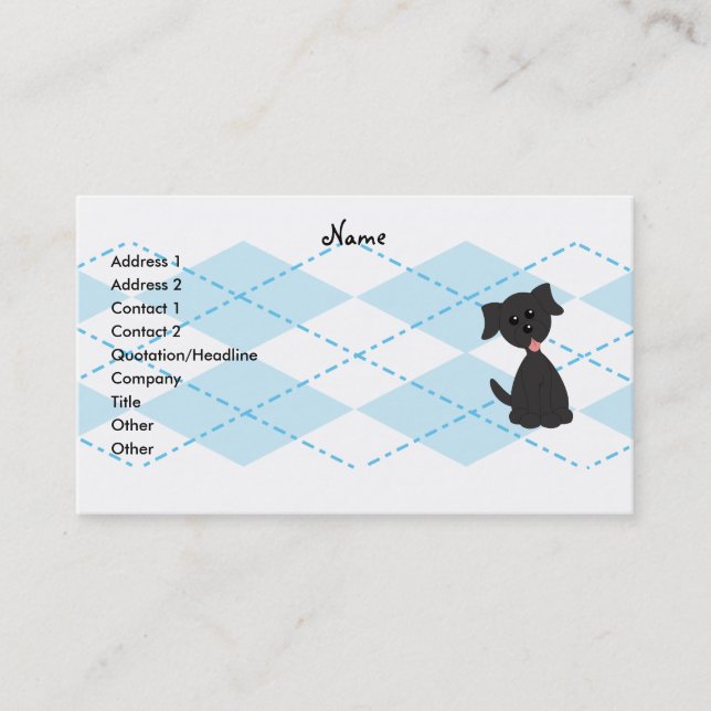 Carte De Visite Preppy Puppy (Devant)