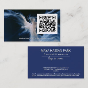 Carte De Visite Présence Lumineuse Ange ailé code QR