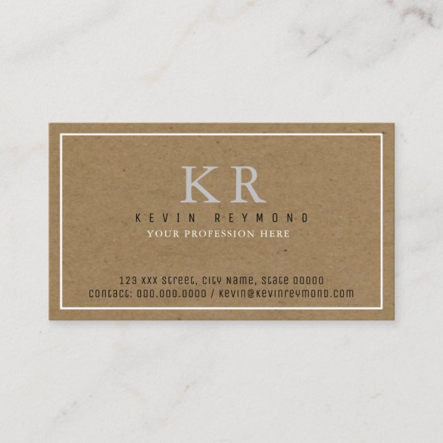 Carte De Visite présentation de base imitation kraft (Devant)