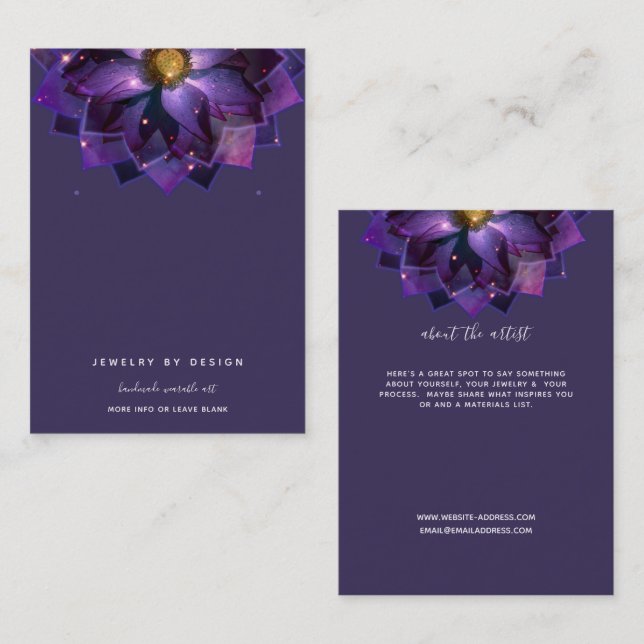 Carte De Visite Présentoir à Boucles d'Oreilles, Créateurs de Mand (Devant / Derrière)