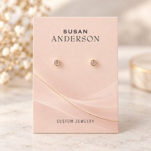 Carte De Visite Présentoir à boucles d'oreilles élégant rose blush
