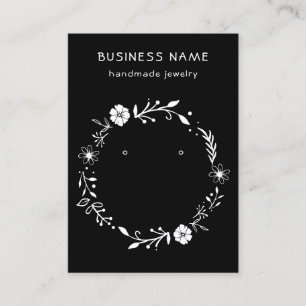 Carte De Visite Présentoir à boucles d'oreilles en couronne floral