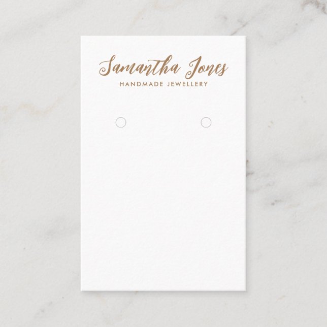 Carte De Visite Présentoir à boucles d'oreilles en écriture simple (Devant)