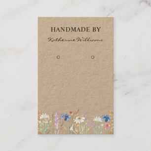 Carte De Visite Présentoir à boucles d'oreilles en papier Kraft   