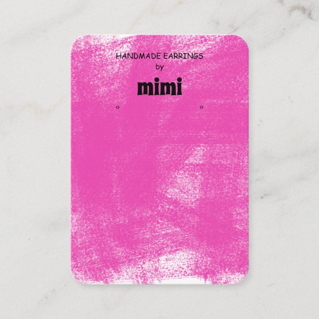 Carte De Visite Présentoir à boucles d'oreilles Fuchsia Pastel  Ca (Devant)