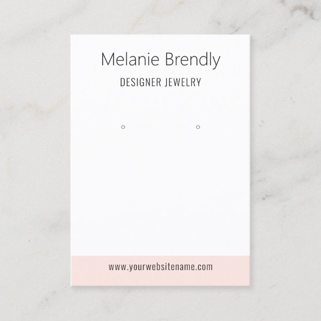 Carte De Visite  Présentoir à boucles d'oreilles moderne en blanc  (Devant)