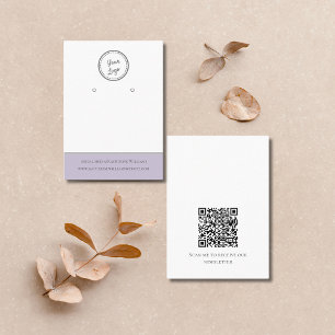 Carte De Visite Présentoir à boucles d'oreilles simple blanc et li