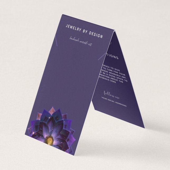 Carte De Visite Présentoir à colliers, créateurs de mandalas lotus (Devant)