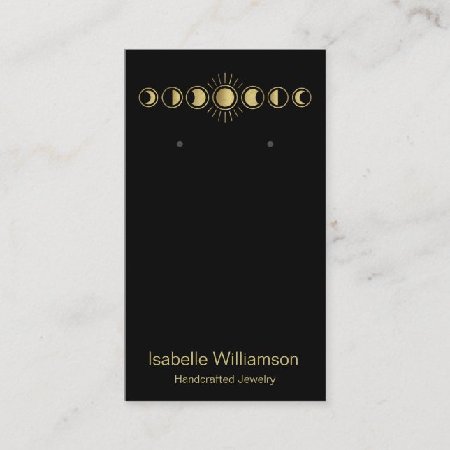 Carte De Visite Présentoir de bijoux célestes de phase lunaire (Devant)