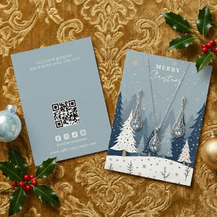 Carte De Visite Présentoir de bijoux de Noël Paysage d'hiver TM26