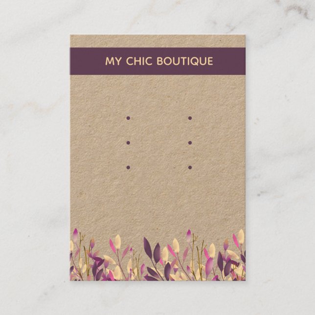 Carte De Visite Présentoir de boucles d'oreilles à multiples clous (Devant)