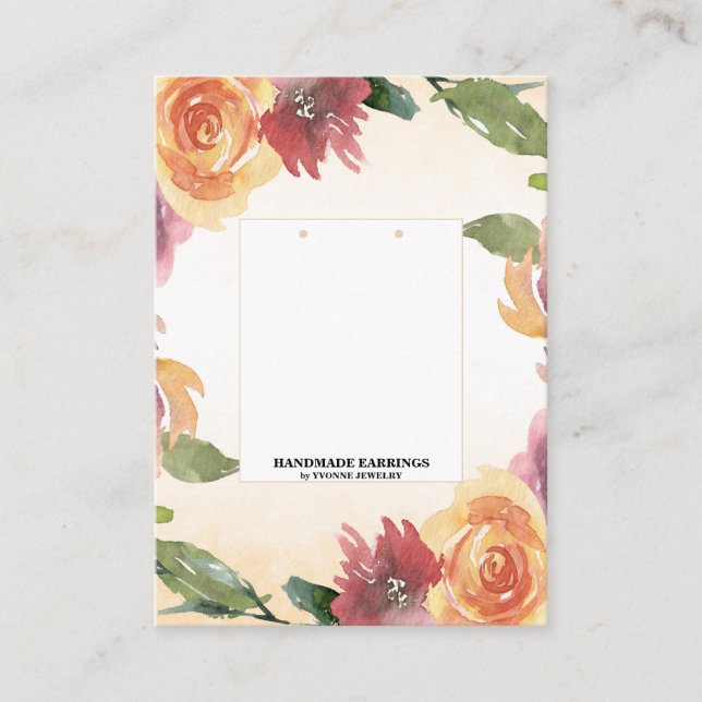 Carte De Visite Présentoir de boucles d'oreilles florales  (Devant)
