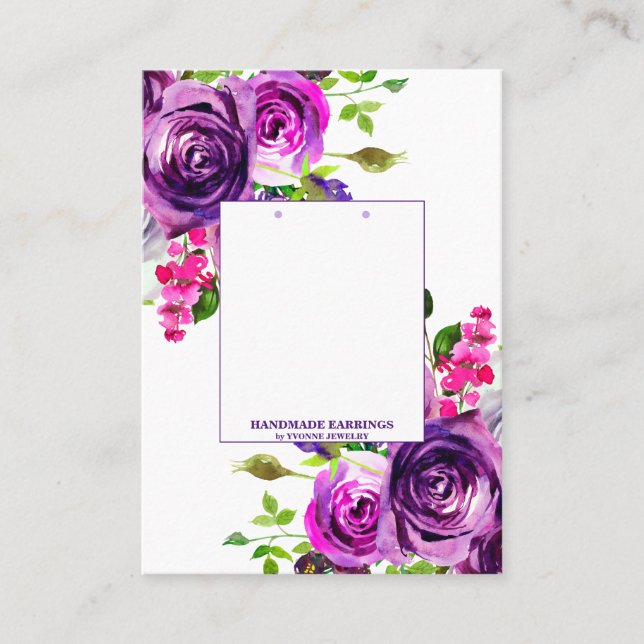 Carte De Visite Présentoir de boucles d'oreilles romantiques flora (Devant)