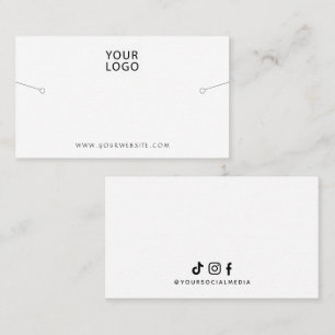 Carte De Visite Présentoir de bracelet blanc Votre logo sur les ré