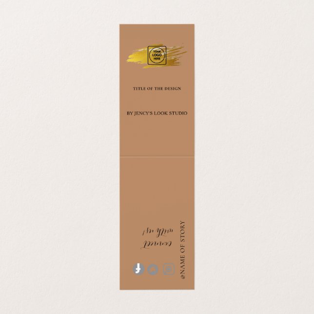 Carte De Visite Présentoir de logo de bijoux de bracelet rustique (Extérieur déplié)