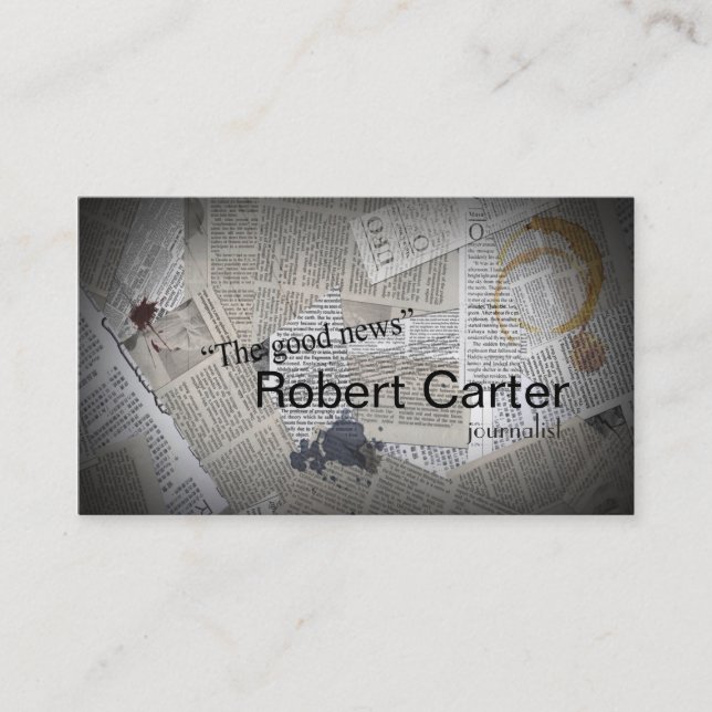 Carte De Visite Presse de journaliste de journaliste de journal de (Devant)