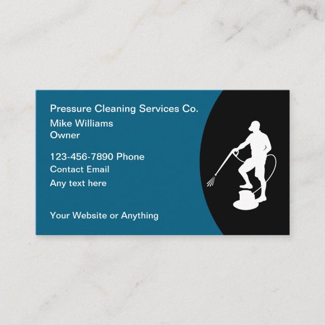 Carte De Visite Pressure Cleaning Services Modern Business Cards (Devant)
