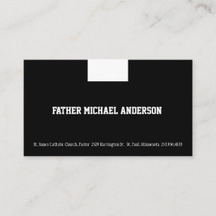 Carte De Visite Prêtre catholique Noir Collar Religieux Busi