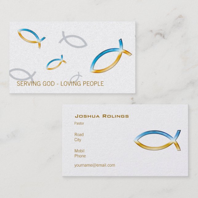 Carte De Visite Prêtre du pasteur | du chrétien | (Devant / Derrière)