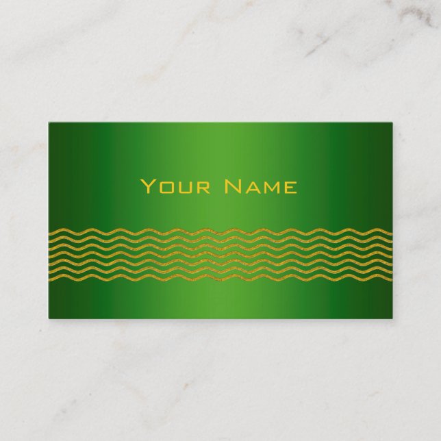 Carte De Visite Pretty Waves or + votre backgr, texte & idées (Devant)