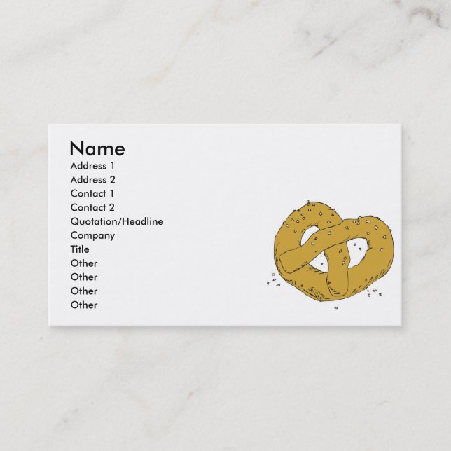 Carte De Visite prétzel chaud et mou salé (Devant)