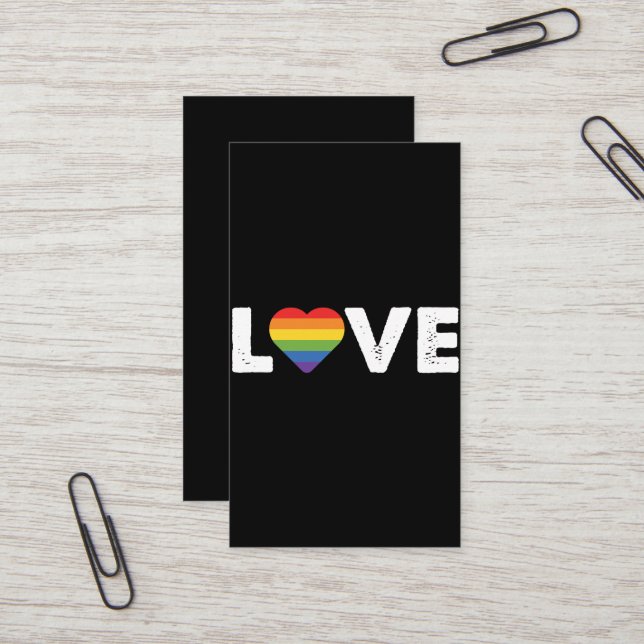 Carte De Visite Pride L'amour est amour L'égalité gay Rainbow LGBT (Devant/Arrière en situation)