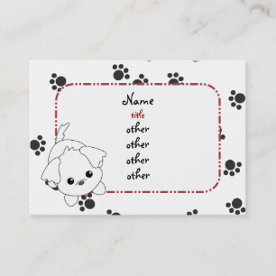 Carte De Visite Prier le chiot avec des pattes